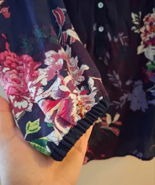 Blusa Estampada Mujer Azul Marino