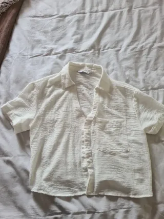 Camisa Stradivarius Blanca Talla M