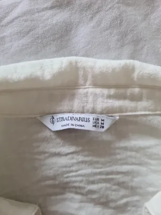 Camisa Stradivarius Blanca Talla M