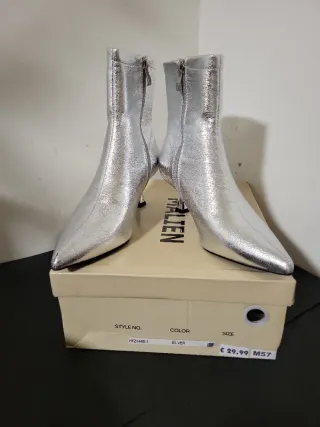 Stivali argento tacco 5cm M57