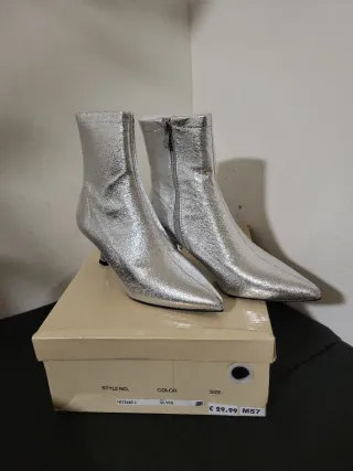 Stivali argento tacco 5cm M57