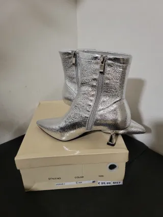 Stivali argento tacco 5cm M57