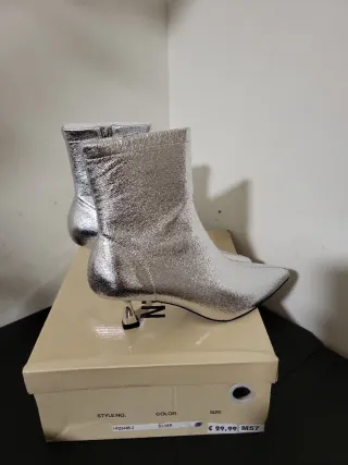 Stivali argento tacco 5cm M57