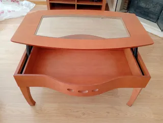 Mesa de centro madera y cristal