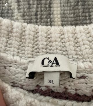 Jersey lana beige con lila