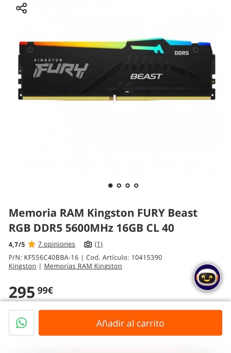 DDR5 16GB KINGSTON