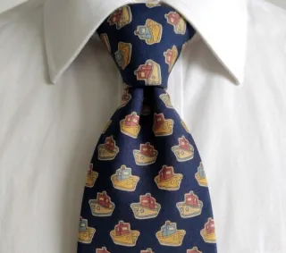 Corbata Loewe Seda Natural Barcos Azul Multicolor