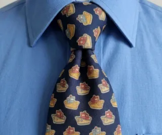 Corbata Loewe Seda Natural Barcos Azul Multicolor