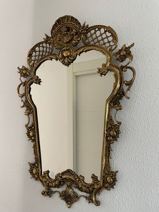 Espectacular Espejo antiguo bronce dorado barroco