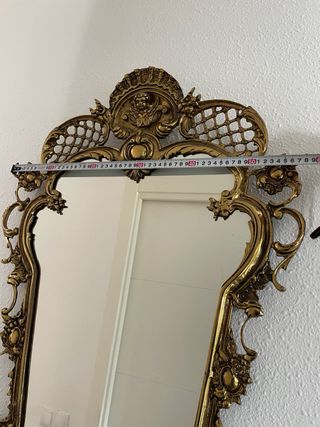 Espectacular Espejo antiguo bronce dorado barroco