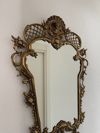 Espectacular Espejo antiguo bronce dorado barroco