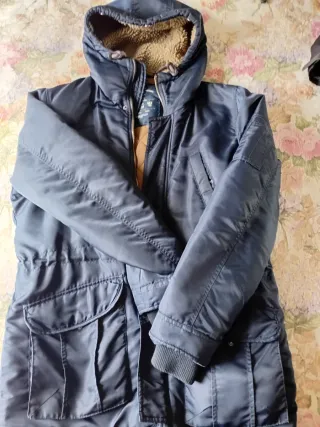 Parka azul estilo coreano