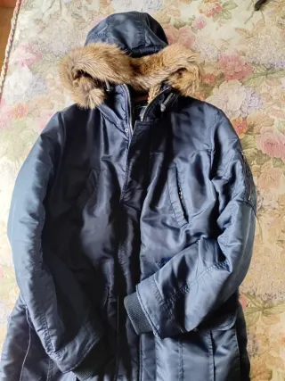 Parka abrigo azul estilo coreano