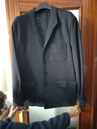 Chaqueta de punto azul marino talla 54