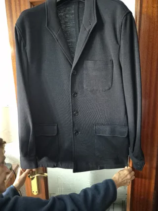 Chaqueta de punto azul marino talla 54