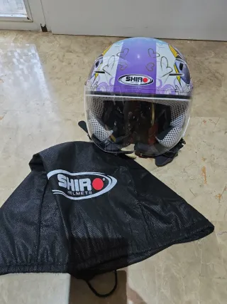 Casco Moto Niña Shiro Dibujos Animados