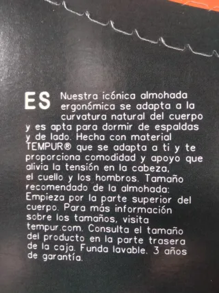 Almohada Tempur original SIN USAR