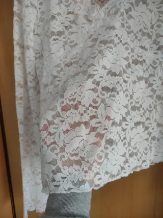 Top encaje blanco manga larga