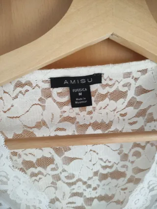 Top encaje blanco manga larga