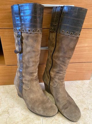 Botas Silvia Rebbato Cuero Marrón Talla 37