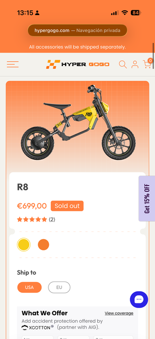 Bici moto eléctrica Hyper GOGO R8 500W