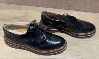 Zapatos KMB Piel Estilo Oxford Brogue Negros