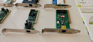 Lote 10 tarjetas red: cable y wifi, modem PCI