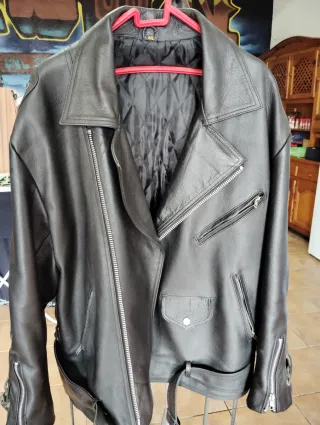Chaqueta de cuero negra Talla 4XL