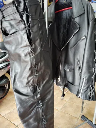 Chaqueta de cuero negra Talla 4XL