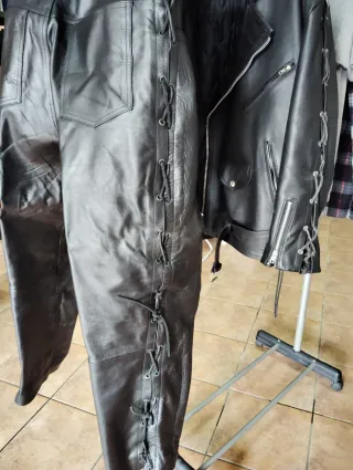 Chaqueta de cuero negra Talla 4XL