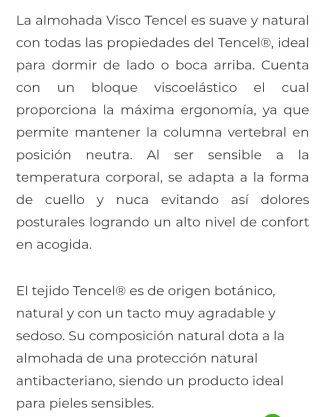 Almohada Visco Tencel Beige/Blanco