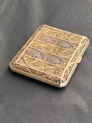 Pitillera Plata y Esmalte Art Nouveau