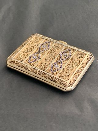 Pitillera Plata y Esmalte Art Nouveau