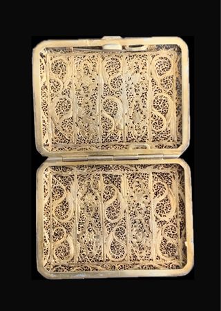 Pitillera Plata y Esmalte Art Nouveau