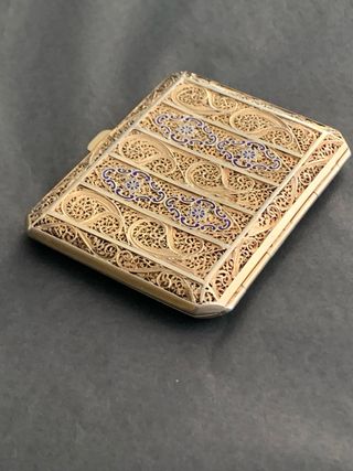 Pitillera Plata y Esmalte Art Nouveau