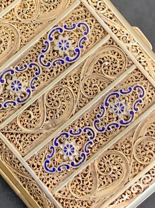 Pitillera Plata y Esmalte Art Nouveau