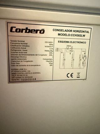 Congelador Corbero