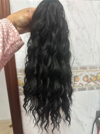 Extension de pelo postiza negra rizada