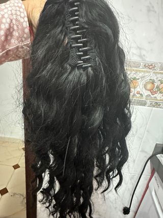 Extension de pelo postiza negra rizada