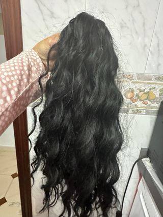 Extension de pelo postiza negra rizada