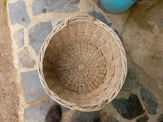 Cesto mimbre antiguo grande