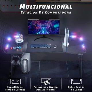 URGENTE Mesa Gaming RGB LED 120cm Escritorio Gamer