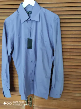 Camisa de caballero manga larga morada