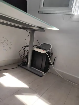 Mesa Escritorio Oficina Cristal y Metal