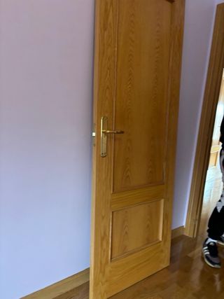 Puerta interior madera con cristal