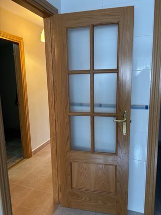 Puerta interior madera con cristal