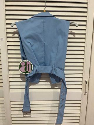 Chaleco Chaqueta Sin Mangas Azul S con etiqueta