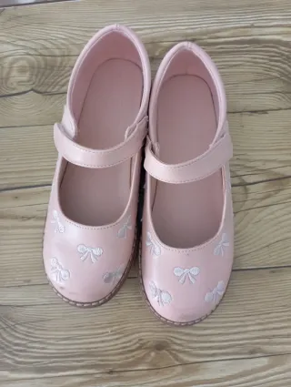 Zapatos vestir niña lazo rosa T35