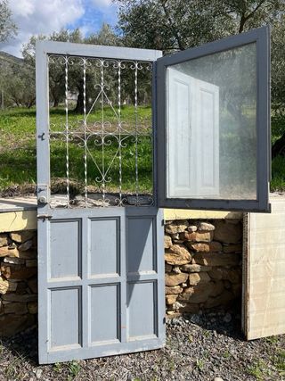 Puerta madera reja decorativa RECOGER CASABERMEJA