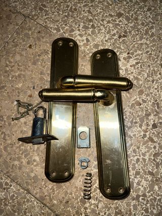 Juego Pomos Puerta Latón
